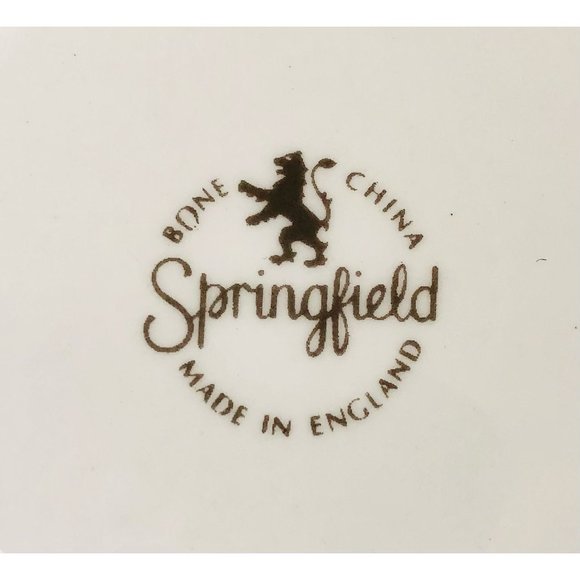 Springfield Tea Cup Saucer England Iris Daffodil Gold Trim Fine Bone China - Picture 10 of 10